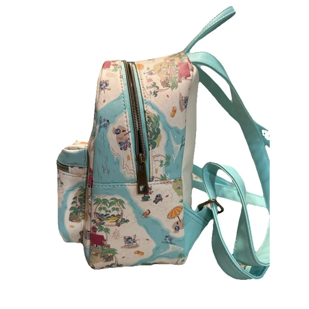 Disney Loungefly Lilo & Stitch Mini Backpack Beach Theme All Over Print